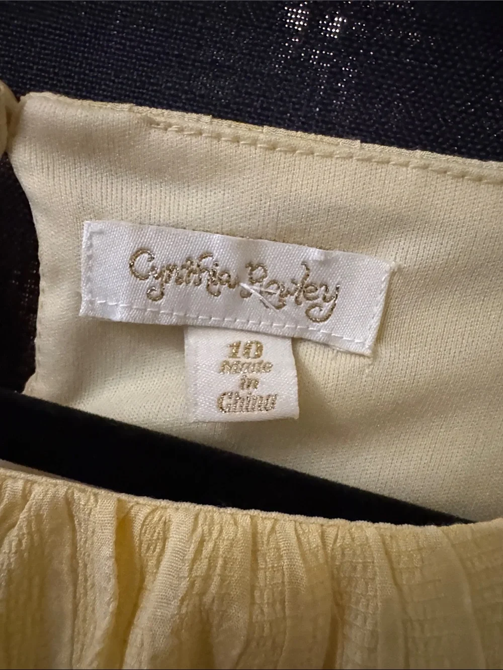 Cynthia Rowley Light Yellow Puff-Sleeve Tiered Dress